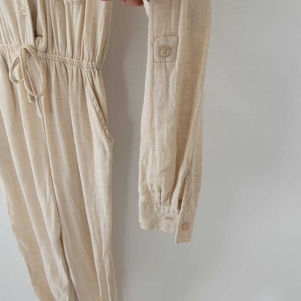 Sincerely Jules Cream Jumpsuit long sleeves and can be worn 3/4 Size Xs - Picture 6 of 12